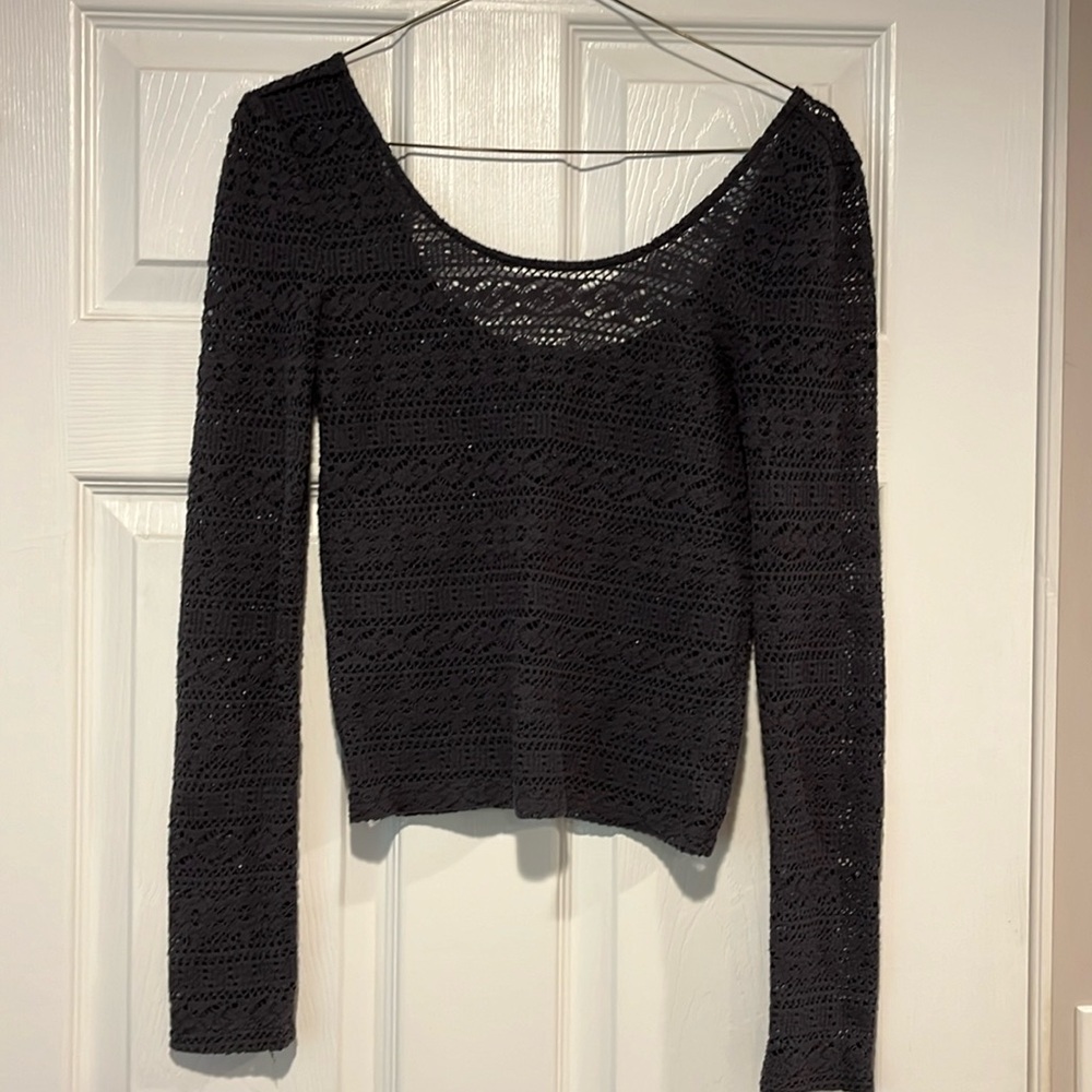 American Eagle scoop back long sleeve crop top